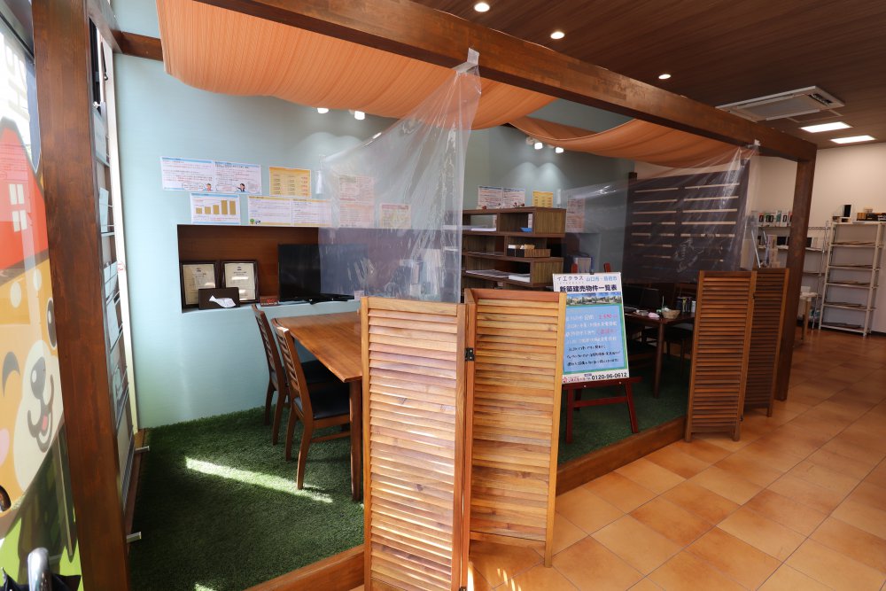 いえとち本舗山口店 コロナ対策 飛沫防止シート マスク 感染予防