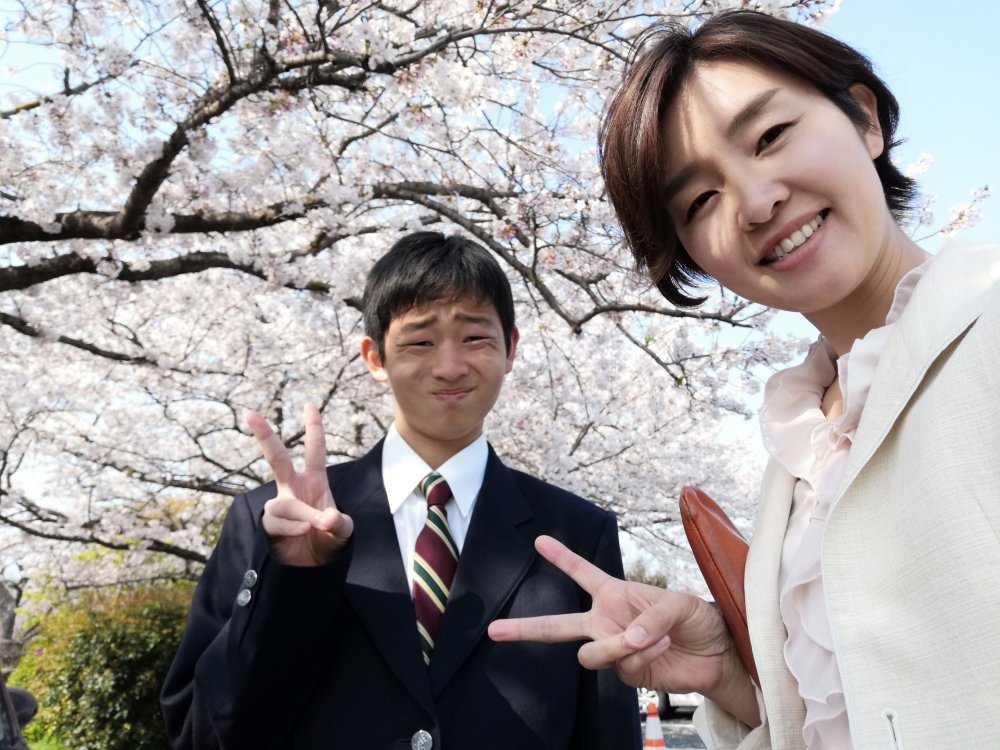 入学式 息子 家族 素敵 サクラ