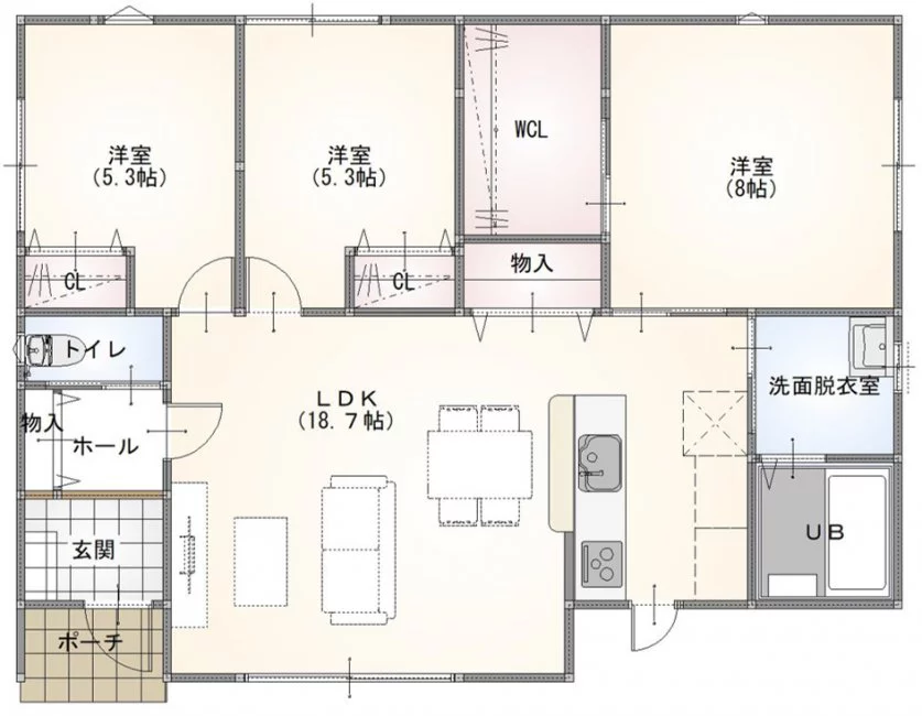 山口市小郡新町 新築分譲住宅(平屋/3LDK)