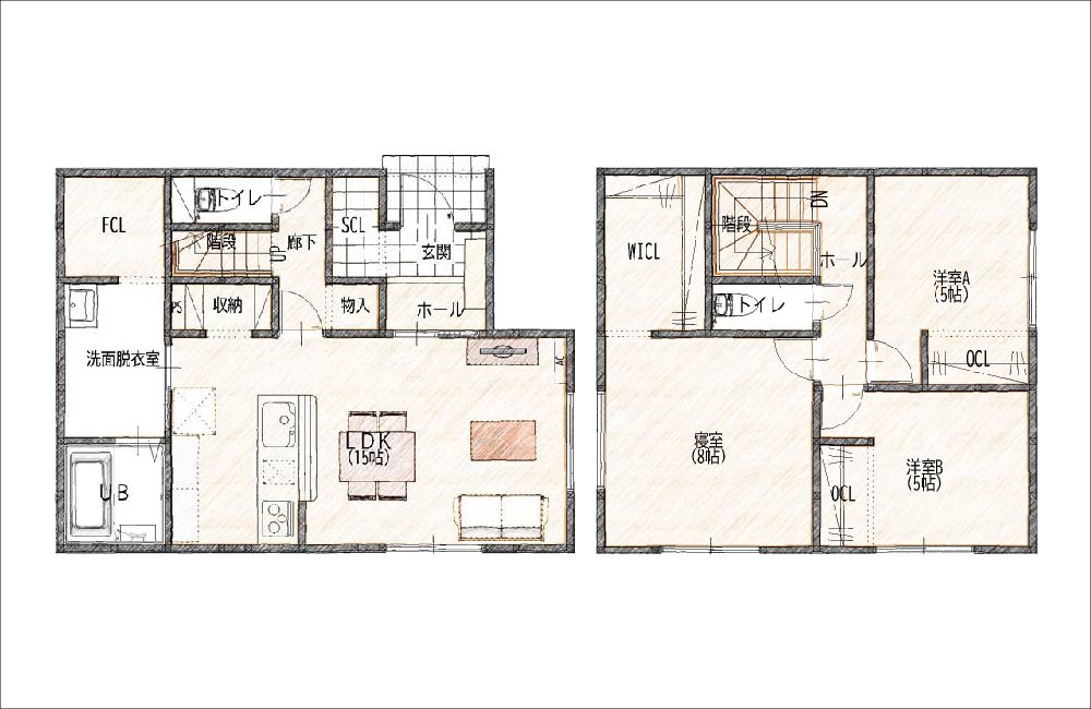 【下関市】綾羅木新町 モデルハウス (2階建/3LDK)