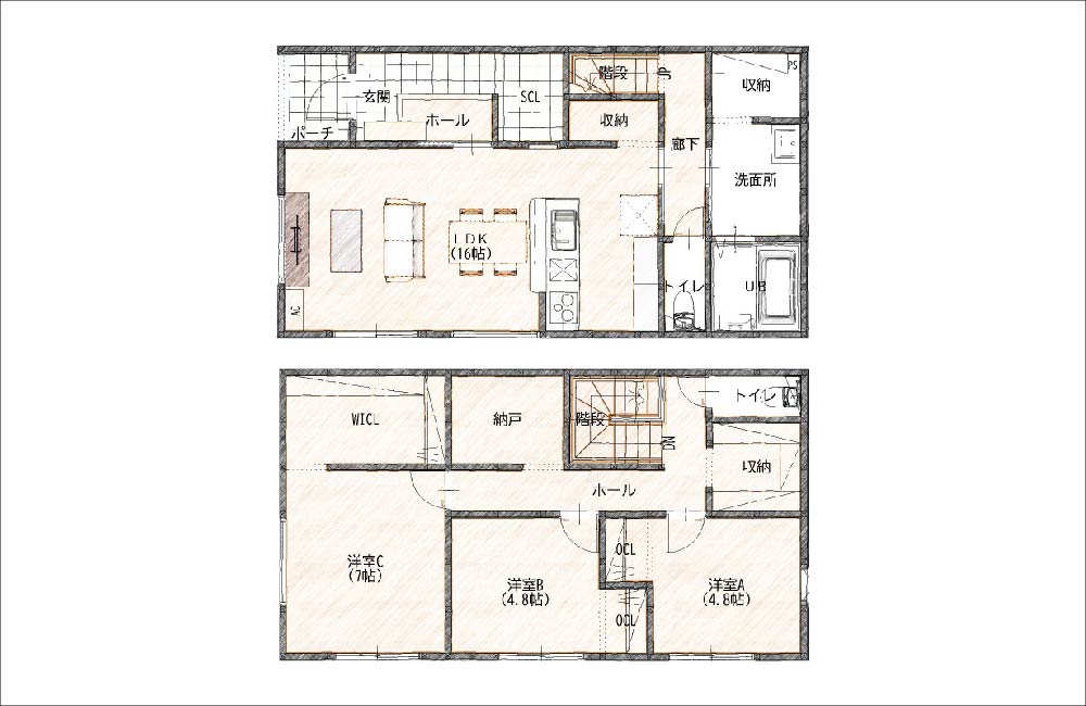 【下関市】武久町1号地 モデルハウス (2階建て/3LDK)