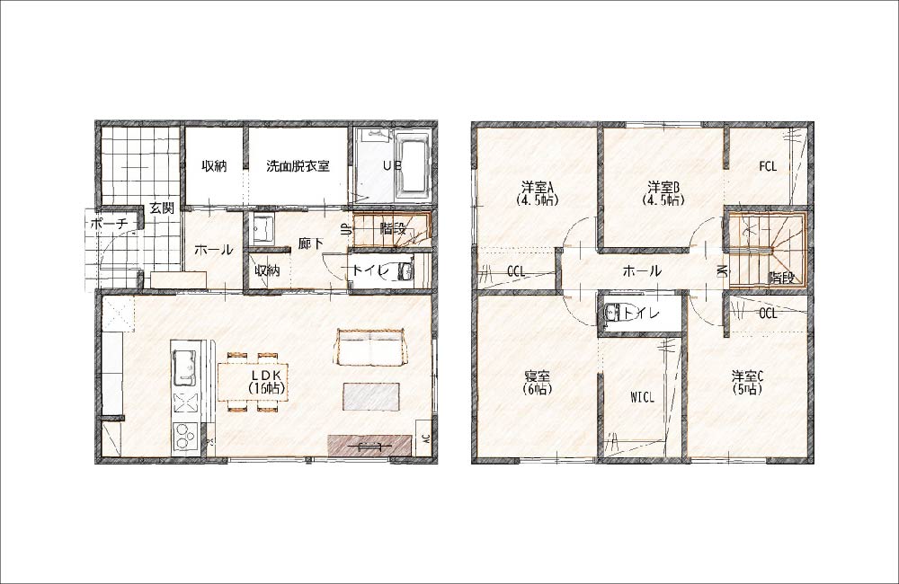 【下関市】武久町2号地 モデルハウス (2階建て/4LDK)