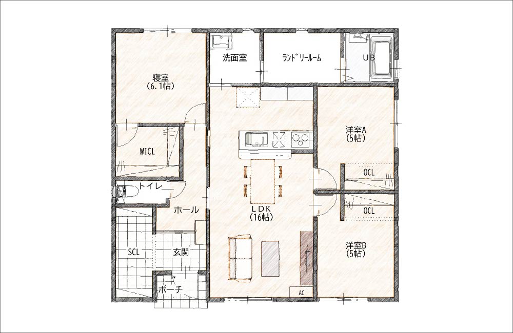 【防府市】フォーリア下右田2号地(平屋/3LDK)