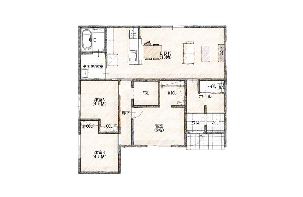 【周南市】秋月2丁目2号地(平屋/3LDK)