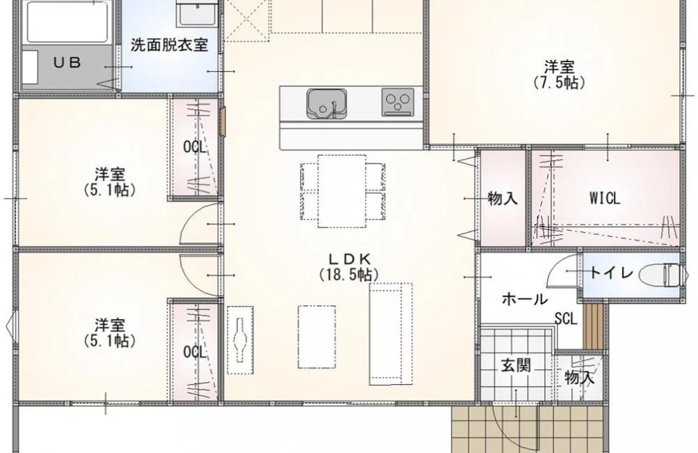 防府市牟礼 モデルハウス(平屋/3LDK)