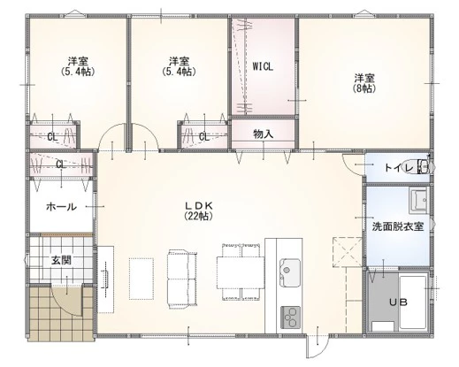 宇部市五十目山 モデルハウス(平屋/3LDK)