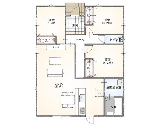 山口市阿知須 モデルハウス(平屋/3LDK)