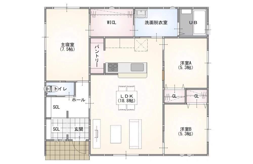 山口市朝田 モデルハウス(平屋/3LDK)