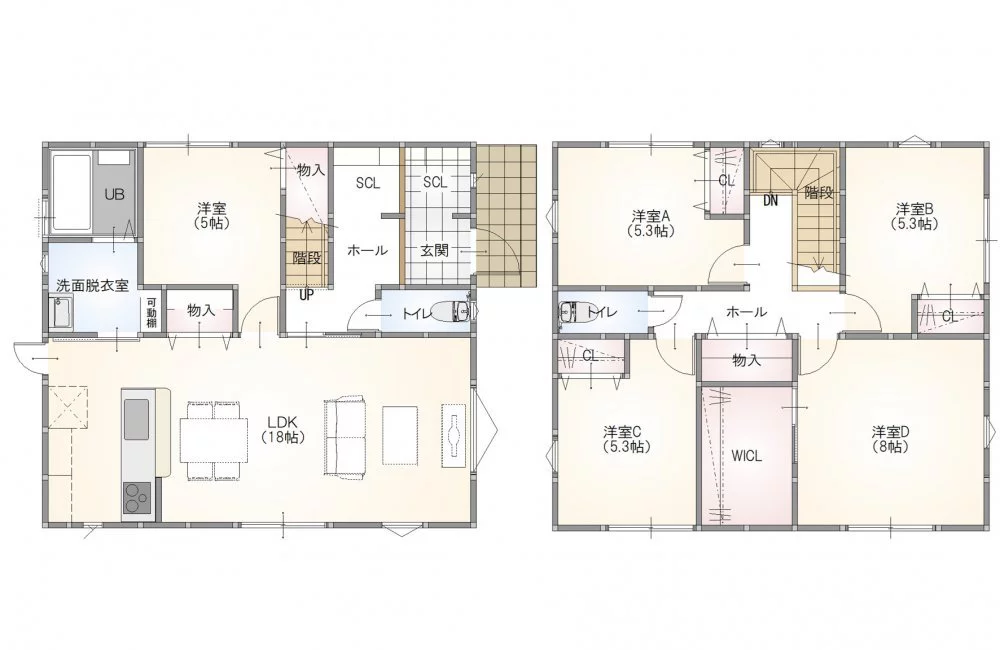 山口市矢原1号地 モデルハウス(2階建て/5LDK)