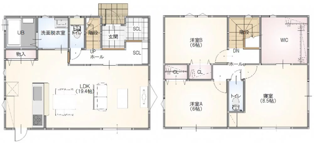 山陽小野田市叶松 モデルハウス(2階建て/3LDK)