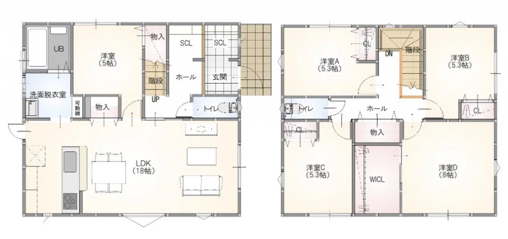 宇部市藤山13号地 モデルハウス(2階建て/5LDK)