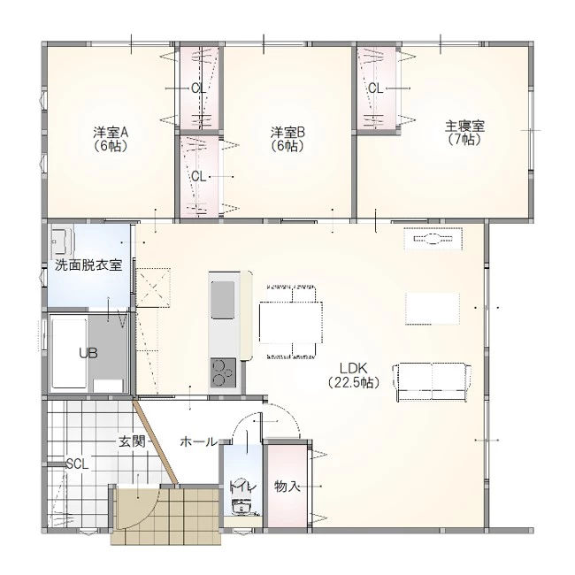 下松市生野屋 モデルハウス(平屋/3LDK)