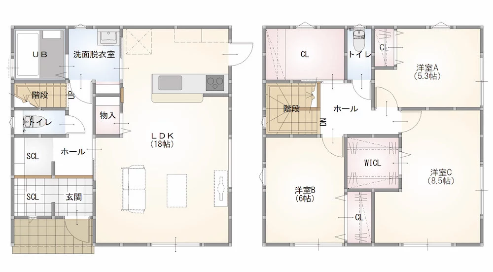 周南市夜市Ⅱ モデルハウス(2階建て/3LDK)