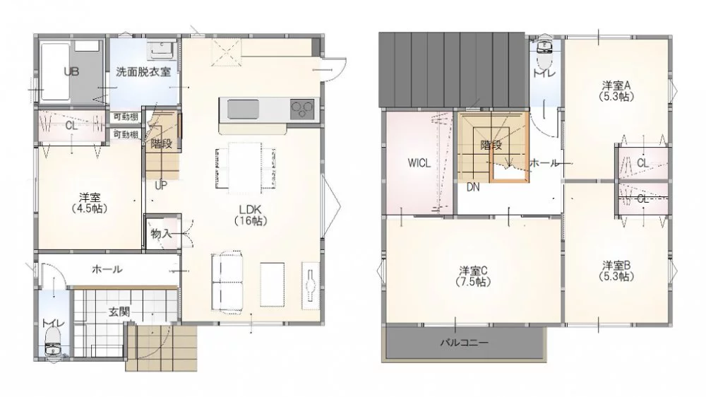宇部市妻崎1号地 モデルハウス(2階建て/4LDK)