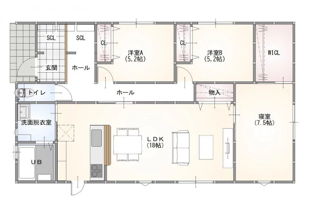 山口市楠木 モデルハウス(平屋/3LDK)