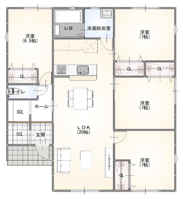 宇部市東岐波2号地 モデルハウス(平屋/4LDK)