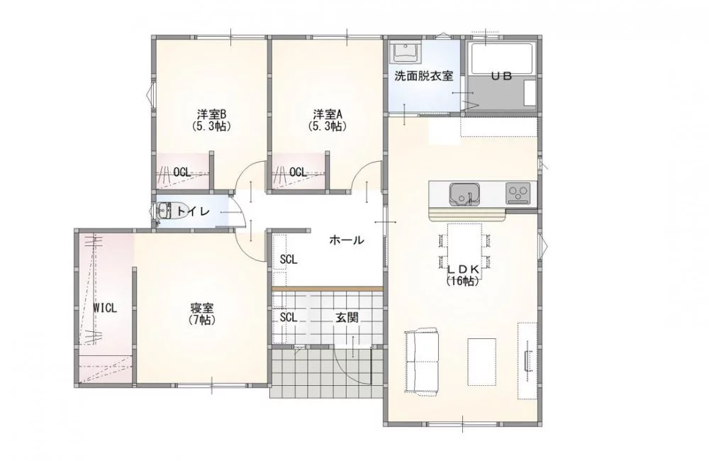 【防府市】勝間2号地 モデルハウス(平屋/3LDK)