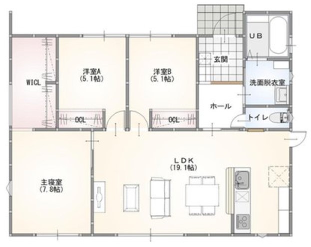 【宇部市】厚南中央5丁目 モデルハウス(平屋/3LDK)