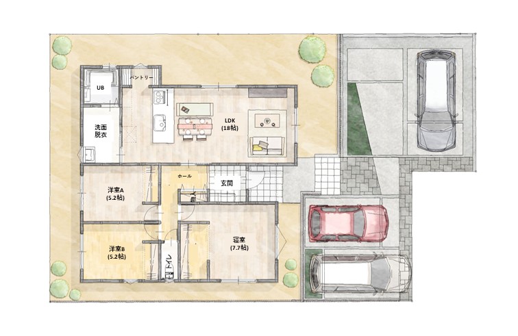 【周南市】秋月3号地 モデルハウス(平屋/3LDK)