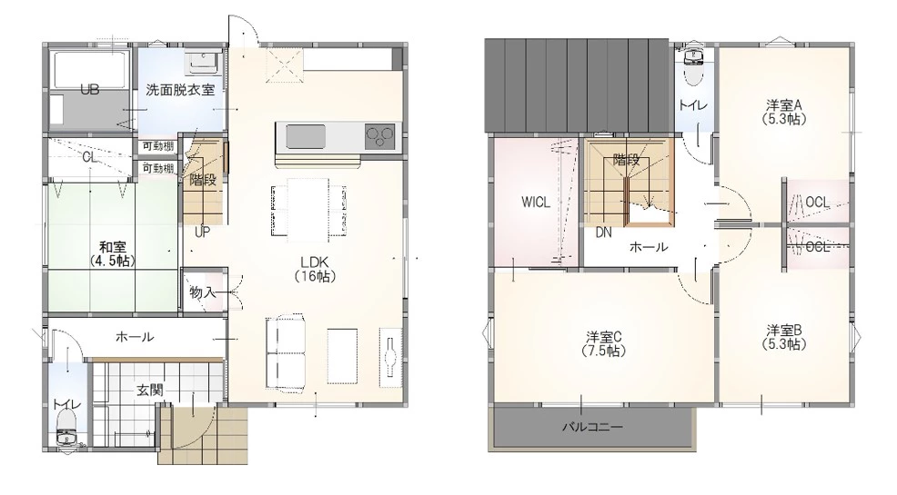 山口市小郡山手上モデルハウス(2階建て/3LDK)