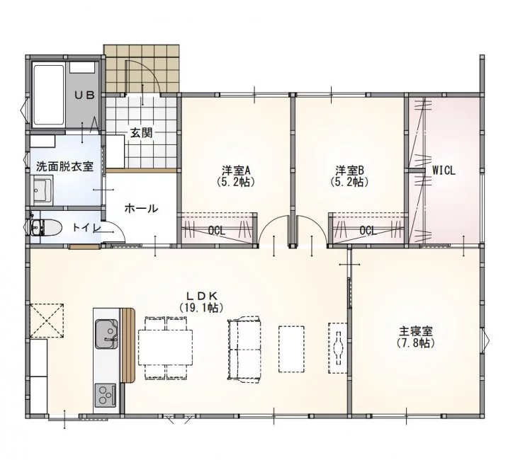 防府市新田1丁目分譲モデルハウス(平屋/3LDK)