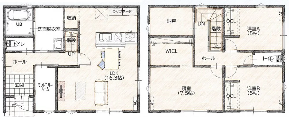 【下関市】梶栗町1丁目3号地 モデルハウス(2階建て/3LDK)