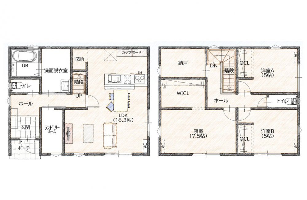 【山口市】矢原6号地 モデルハウス (2階建て/3LDK )