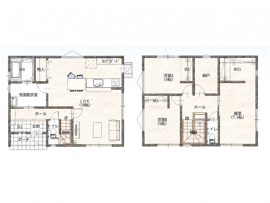 【光市】三井10号地 モデルハウス (2階建て/3LDK)