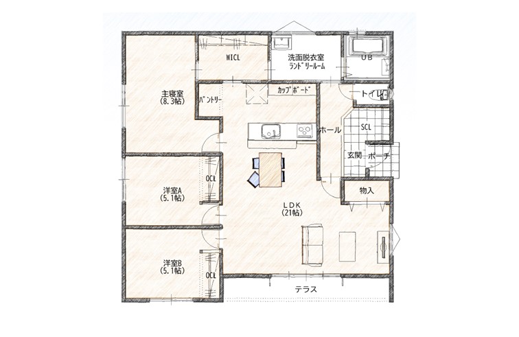 【光市】三井12号地 モデルハウス (平屋/3LDK)