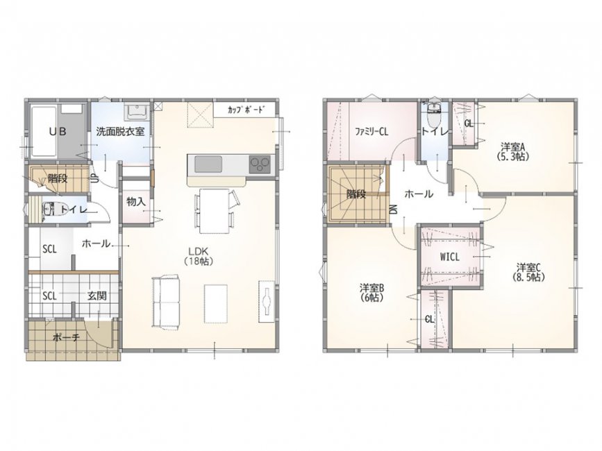 【周南市】川崎2号地モデルハウス(2階建て/3LDK)
