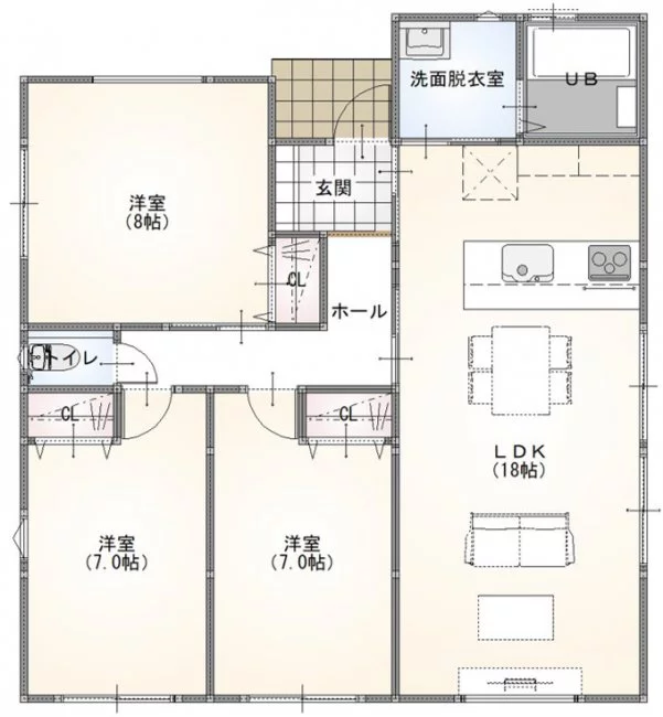宇部市中野開作 新築分譲住宅(平屋/3LDK)
