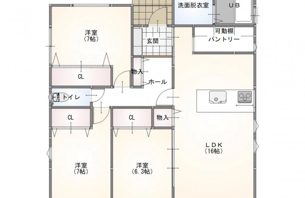 山口市大内御堀モデルハウス(平屋/3LDK)