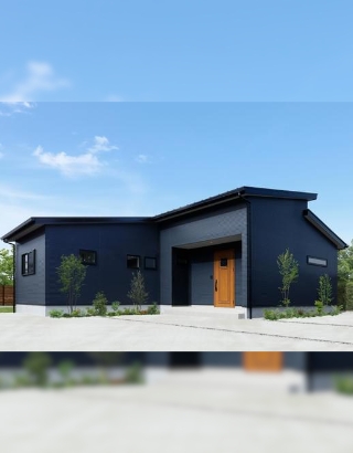 自然とつながる広々バルコニーがある平屋住宅