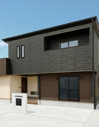 異素材の調和が際立つ、存在感あるファサードデザイン