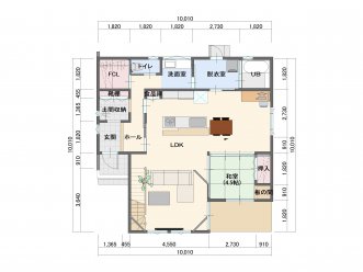 ★家族のための玄関とリビング畳コーナー、吹き抜け階段が魅力の住まい