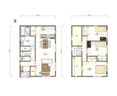 標準プラン:S-Atype  4LDK2階建て