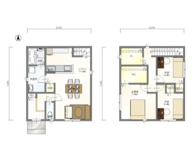 標準プラン:S-Atype 3LDK2階建て