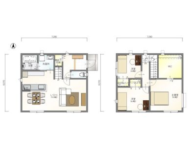 標準プラン:EW-Atype 3LDK2階建て