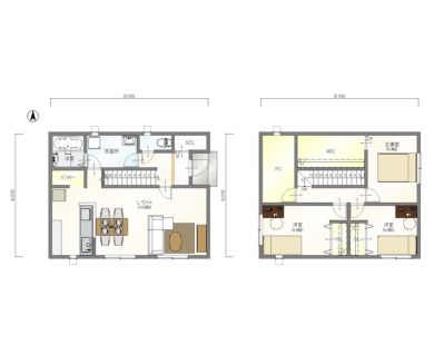 標準プラン:EW-Atype 3LDK2階建て