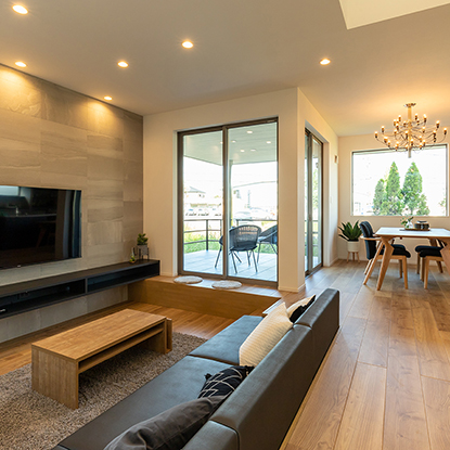 ダウンフロアリビングのあるデザイナーズハウス(春日井展示場)