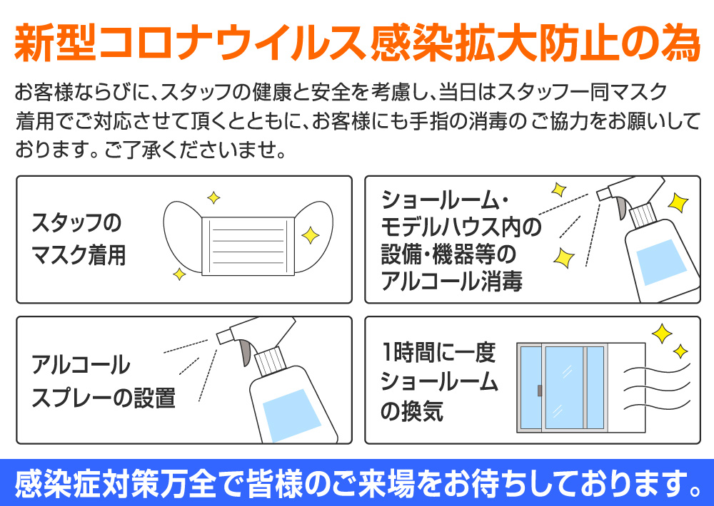 感染予防対策中!