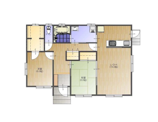 平屋22坪プラン