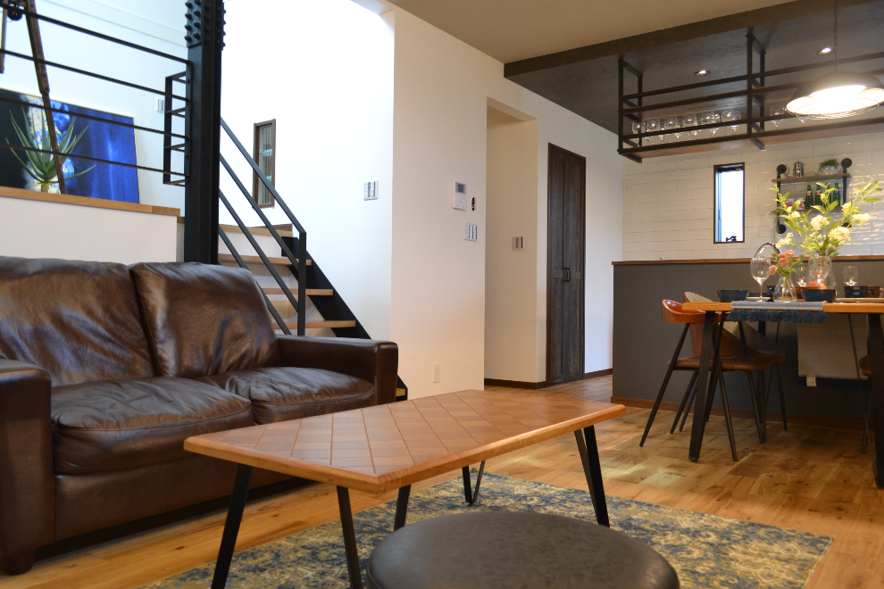 ブルックリンスタイルのかっこいいリビング