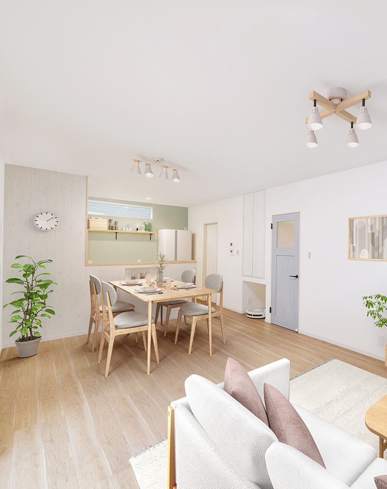 青と白のコントラストデザイン住宅