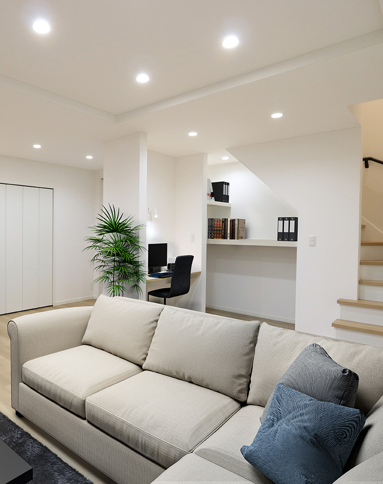 ヌックやカウンターを使用したスタイリッシュイタリアモダンなお家