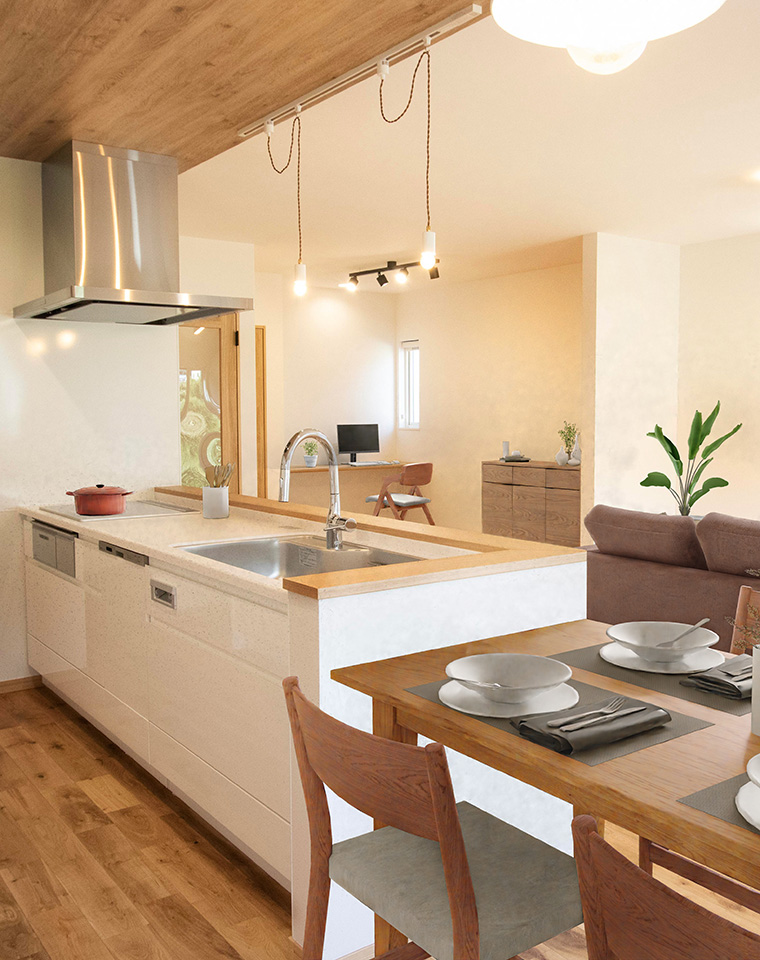 回遊動線で過ごしやすいナチュラルモダンハウス