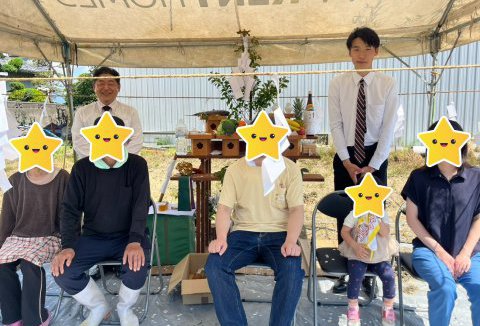 【地鎮祭・上棟】5/21(日)徳島市S様邸の地鎮祭を執り行いました