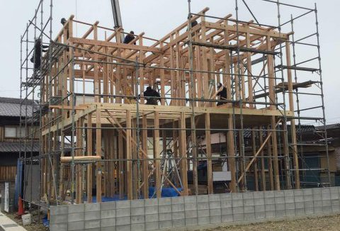 【地鎮祭・上棟】3/19(火)北島町K様邸の上棟を行いました