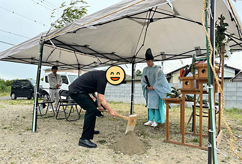 【地鎮祭・上棟】5/23(木)鳴門市K様邸の地鎮祭を執り行いました