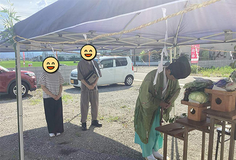 【地鎮祭・上棟】7/9(金)阿南市O様邸の地鎮祭を執り行いました